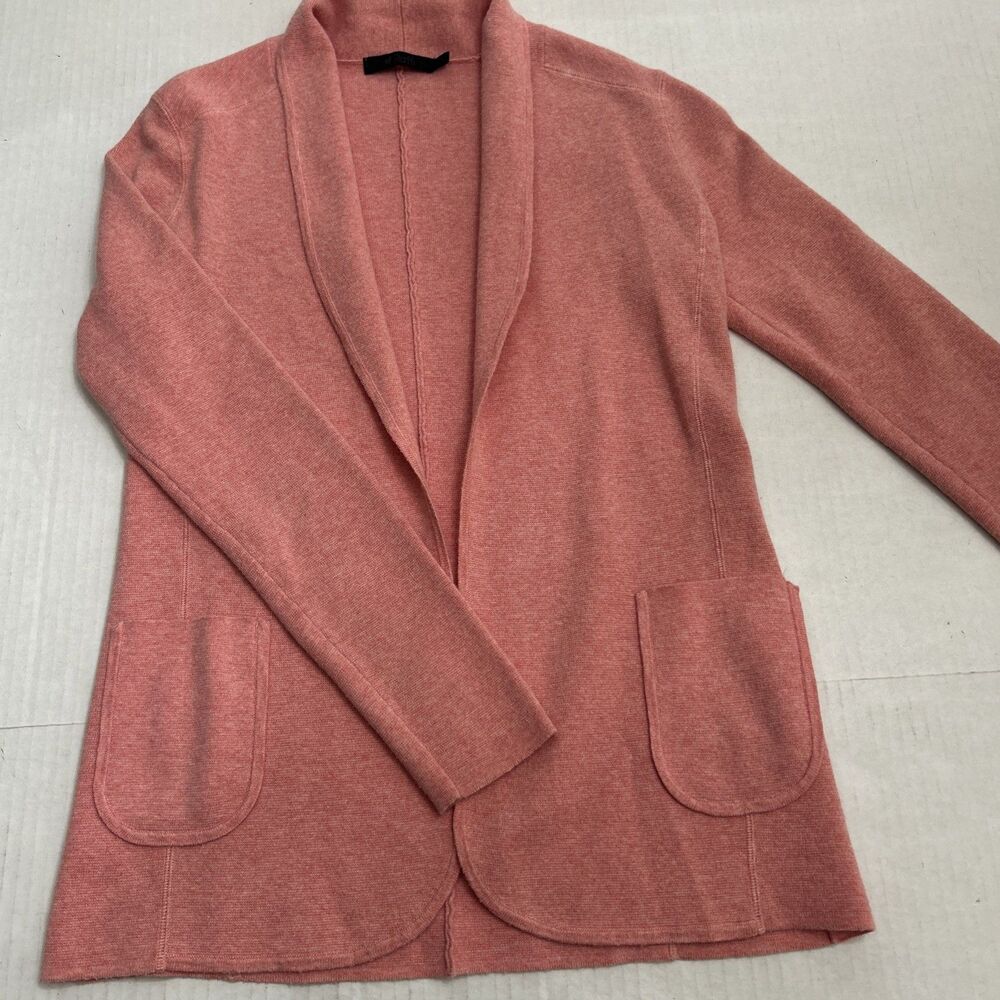 Raffi Women Sweater Open Cardigan Sz S Peach Cotton, Cashmere